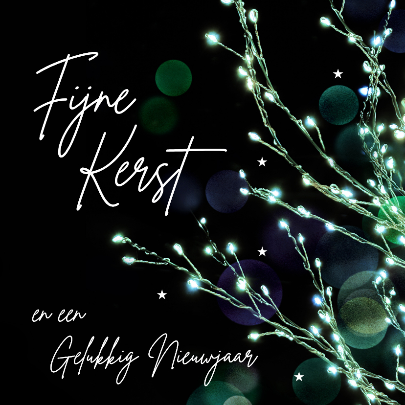 Kerstkaart stijlvolle lichtjes boom - Kerstkaarten Kerstkaarten - Kerstkaart stijlvolle lichtjes boom