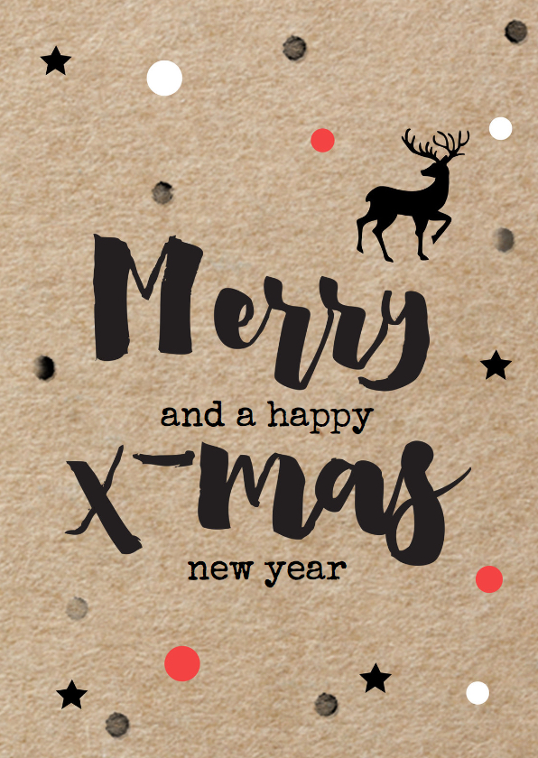 Kerstkaart stoer - brush script - Kerstkaarten Kerstkaarten - Kerstkaart stoer - brush script
