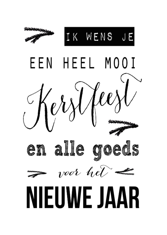 Kerstkaart tekst zwart wit - Kerstkaarten Kerstkaarten - Kerstkaart tekst zwart wit