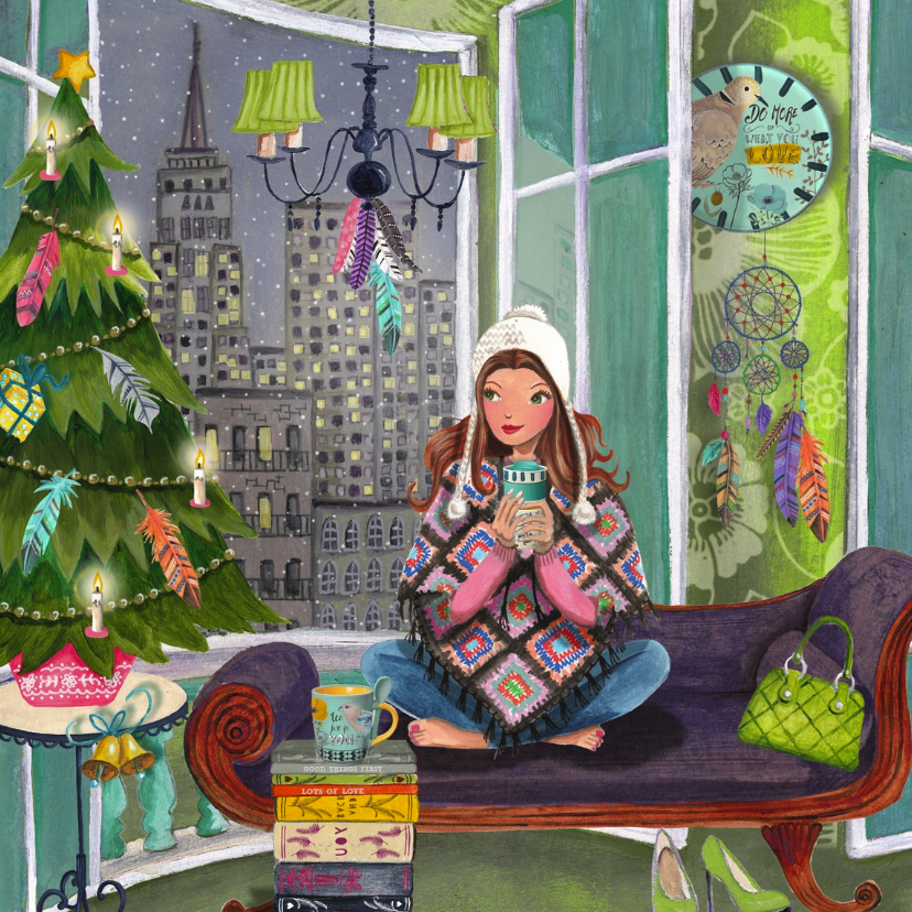 Kerstkaart Tiener Boho - Kerstkaarten Kerstkaarten - Kerstkaart Tiener Boho