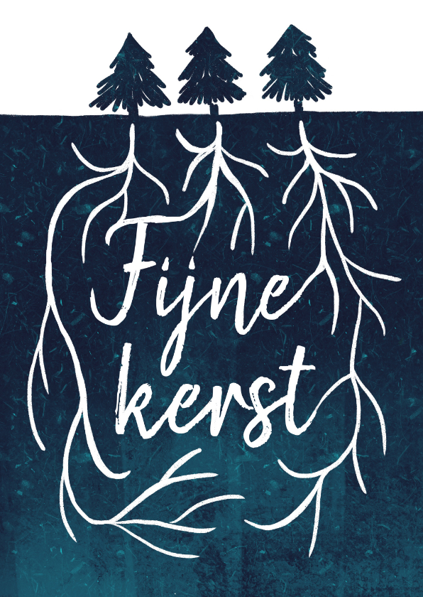 Kerstkaart typografie boomwortels - Kerstkaarten Kerstkaarten - Kerstkaart typografie boomwortels