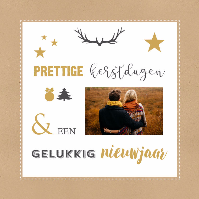 Kerstkaart typografie kraft foto - Bc - Kerstkaarten Kerstkaarten - Kerstkaart typografie kraft foto - Bc