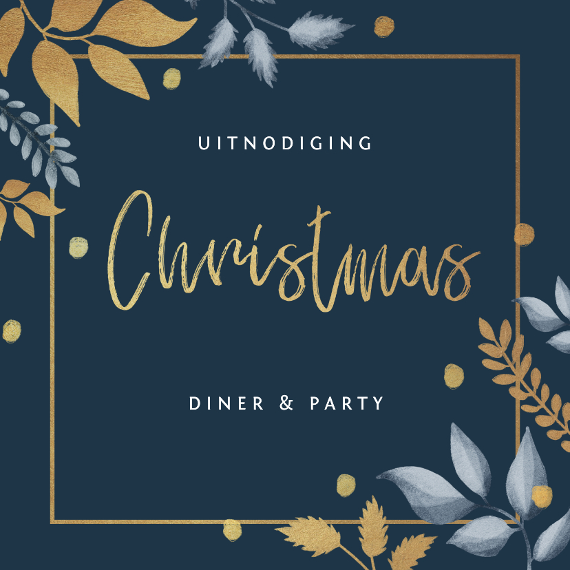 Kerstkaart uitnodiging kerstdiner stijlvol winter - Kerstkaarten Kerstkaarten - Kerstkaart uitnodiging kerstdiner stijlvol winter