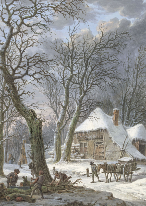 Kerstkaarten - Kerstkaart van Pieter Barbiers, Winterlandschap