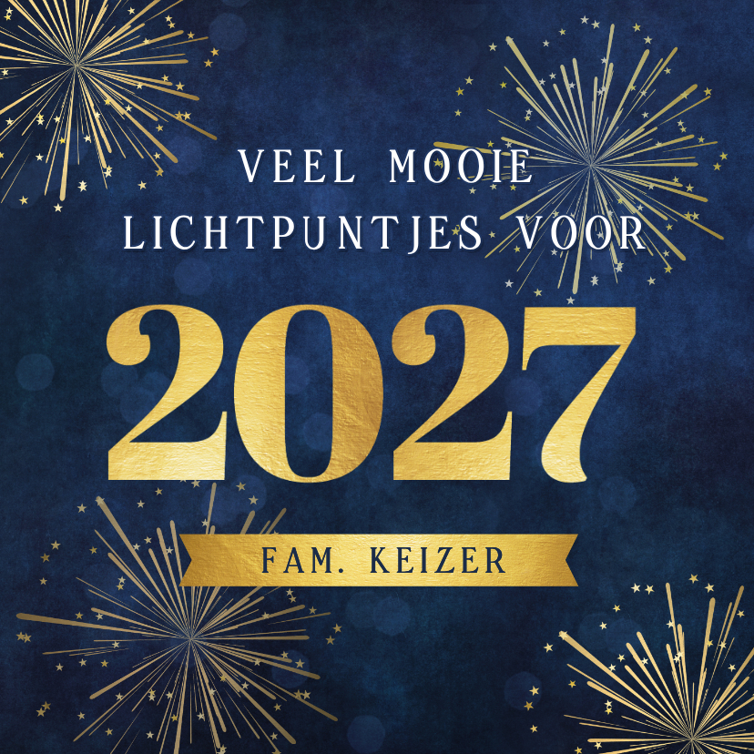 Kerstkaart veel lichtpuntjes voor 2027 met vuurwerk - Kerstkaarten Kerstkaarten - Kerstkaart veel lichtpuntjes voor 2027 met vuurwerk