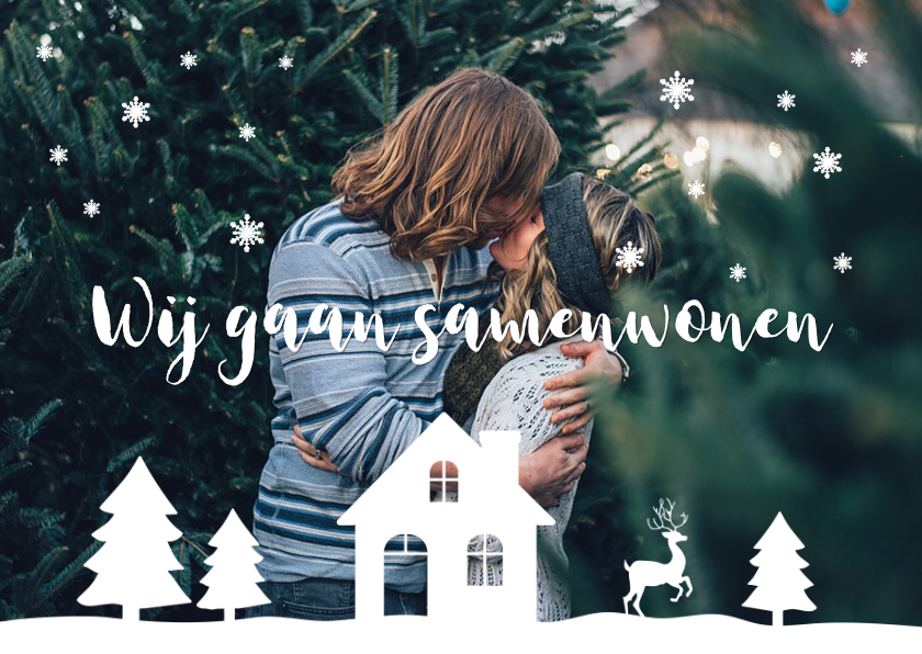 Kerstkaart verhuiskaart foto illustratie - Kerstkaarten Kerstkaarten - Kerstkaart verhuiskaart foto illustratie