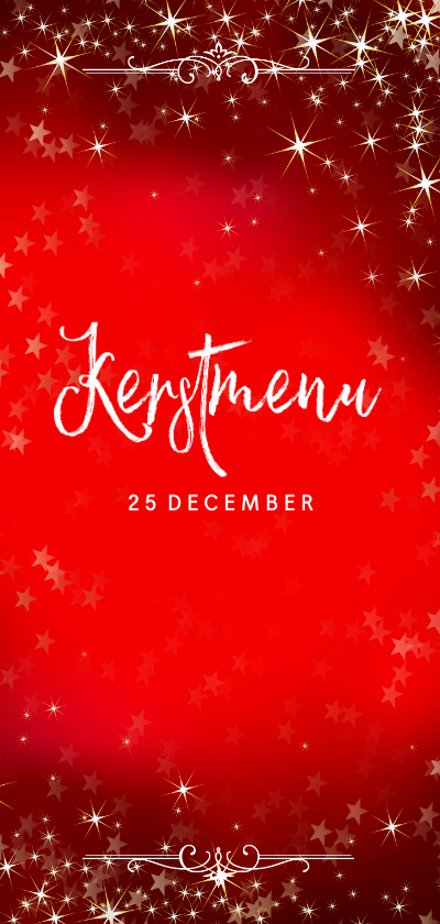 Kerstkaarten - Kerstkaart voor een menu op een mooie sfeervolle kersttafel