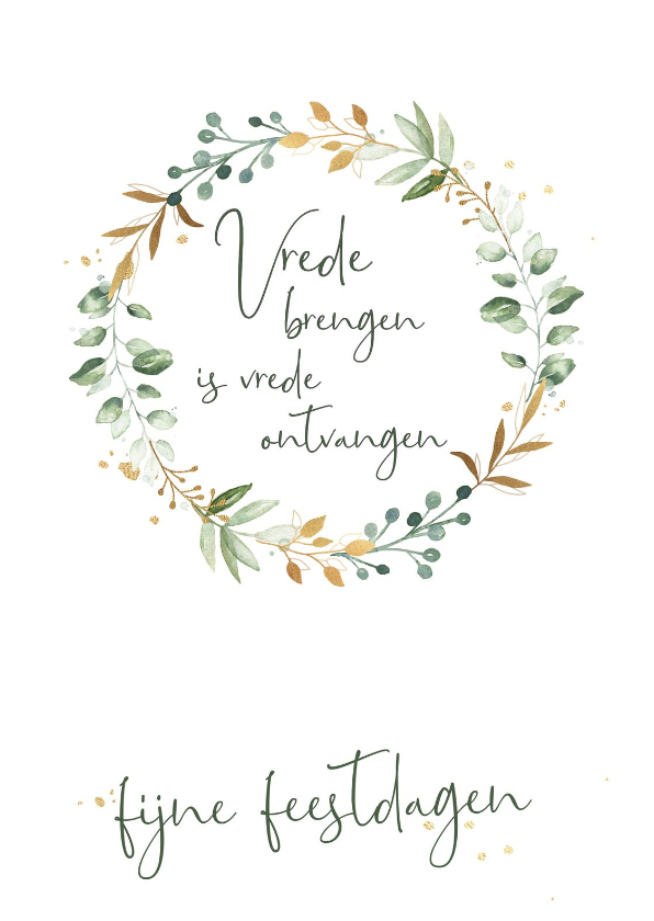 Kerstkaart "vrede brengen" - Kerstkaarten Kerstkaarten - Kerstkaart "vrede brengen"