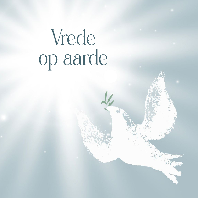 Kerstkaart vredesduif naar zon - Kerstkaarten Kerstkaarten - Kerstkaart vredesduif naar zon