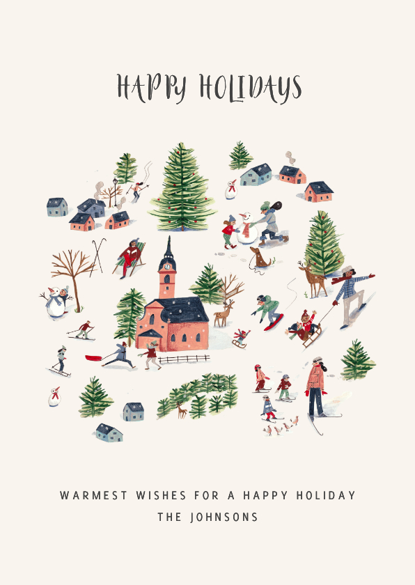 Kerstkaart winter landschap in de sneeuw - Kerstkaarten Kerstkaarten - Kerstkaart winter landschap in de sneeuw