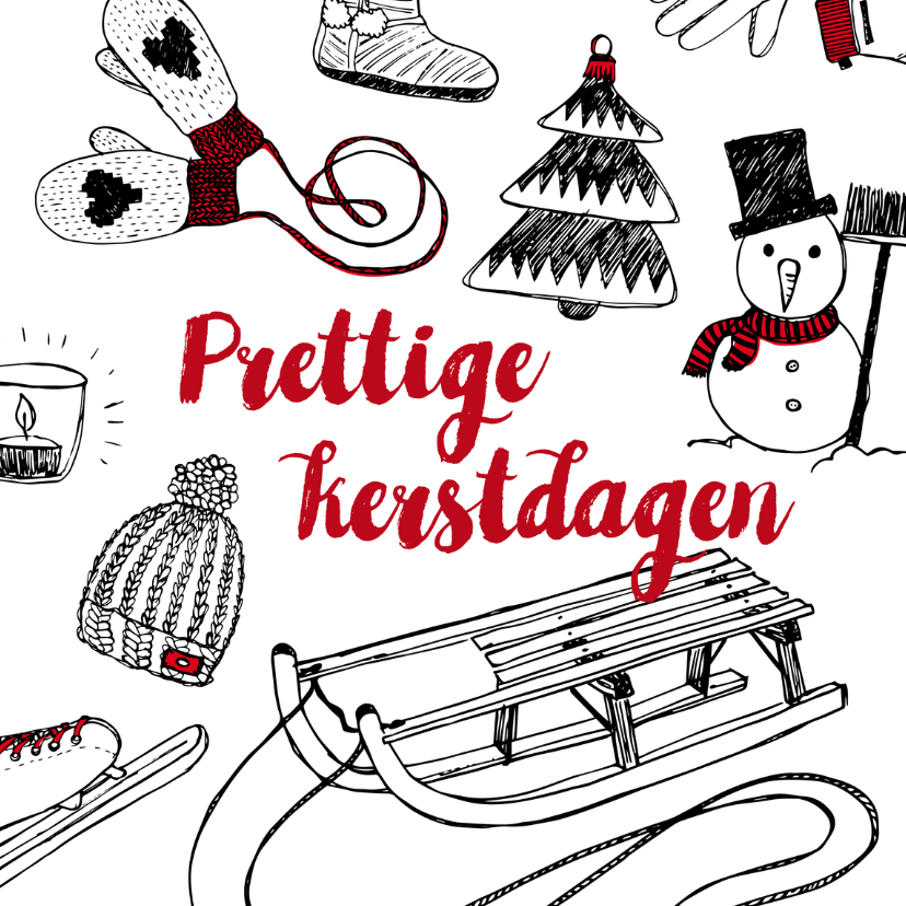 Kerstkaart winter tekeningen - Kerstkaarten Kerstkaarten - Kerstkaart winter tekeningen