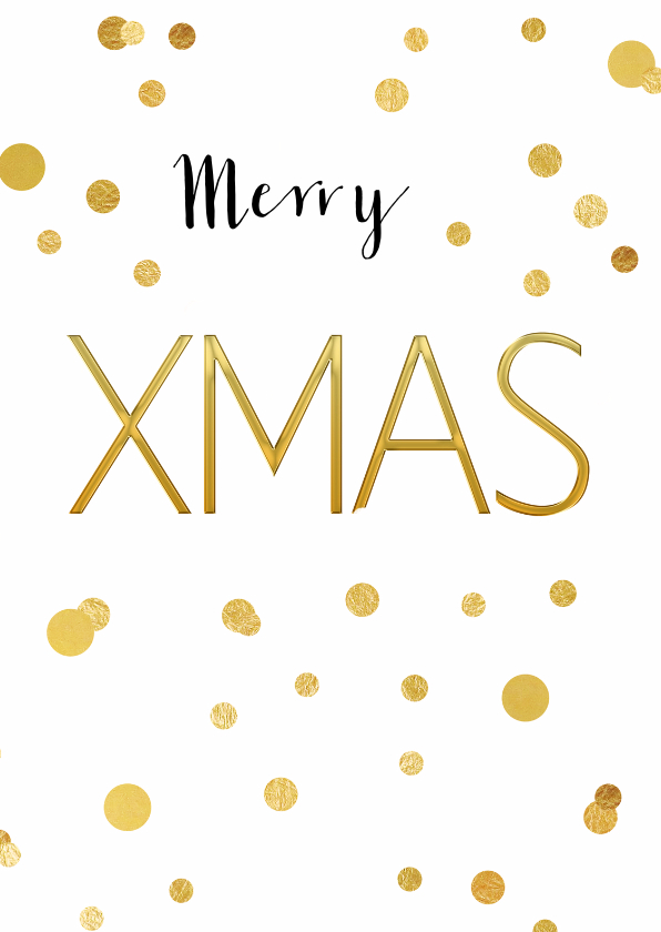 Kerstkaart XMAS confetti goud - Kerstkaarten Kerstkaarten - Kerstkaart XMAS confetti goud