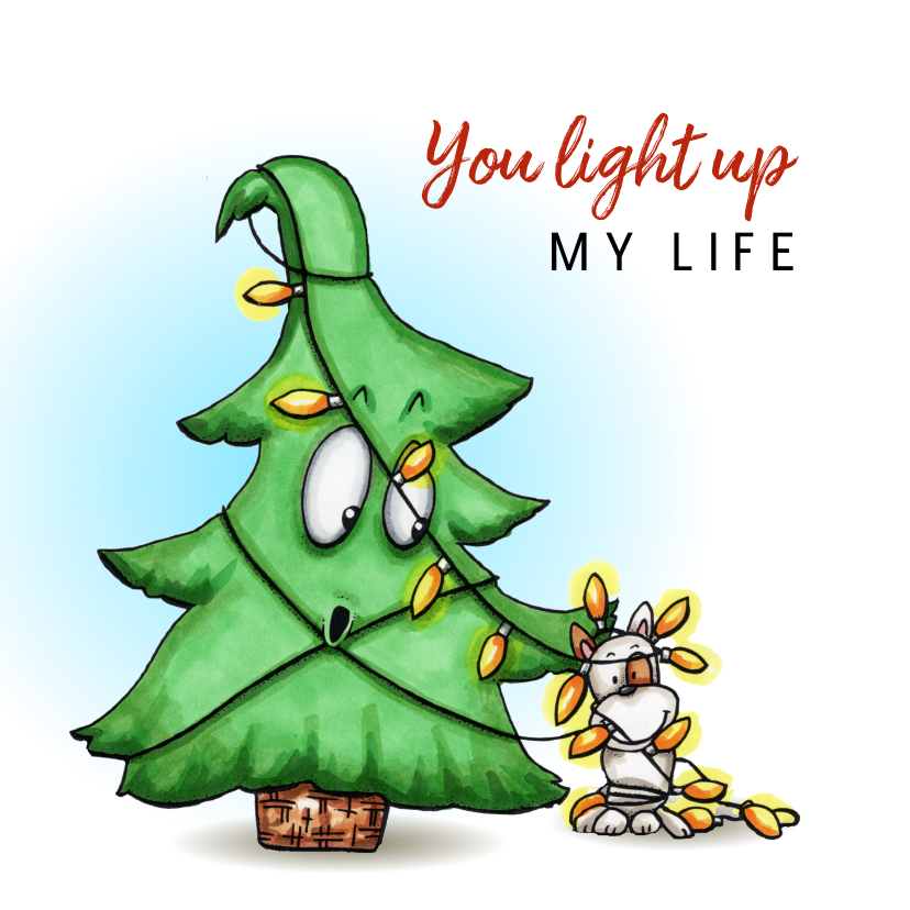 Kerstkaart You light up my life - Kerstkaarten Kerstkaarten - Kerstkaart You light up my life