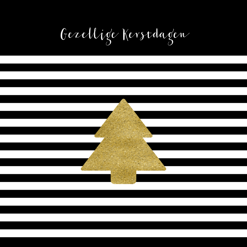 Kerstkaart zwart wit goud - OT - Kerstkaarten Kerstkaarten - Kerstkaart zwart wit goud - OT