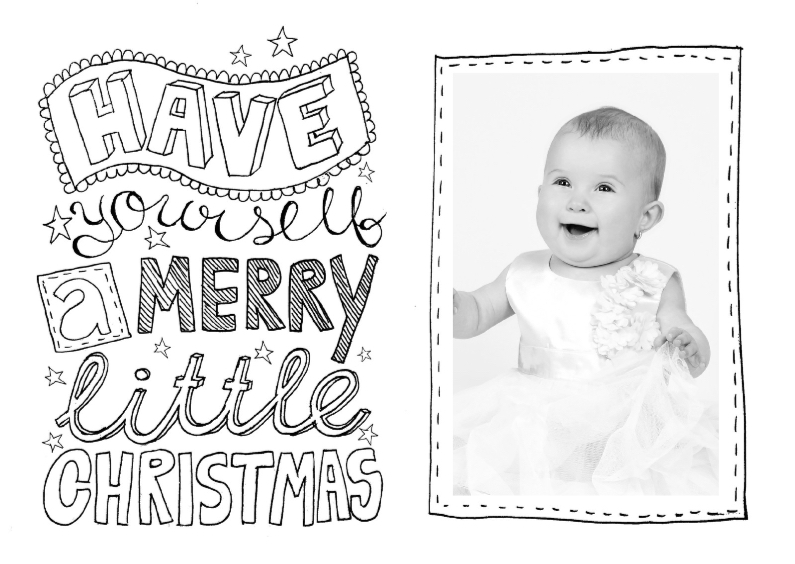 Kerstkaart zwartwit tekst & foto - Kerstkaarten Kerstkaarten - Kerstkaart zwartwit tekst & foto