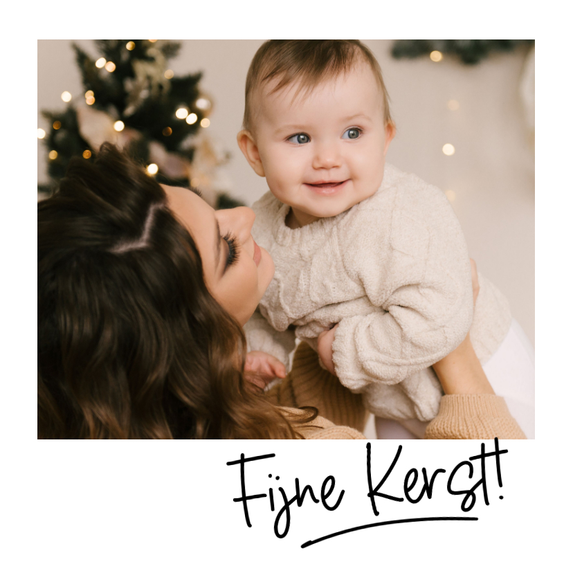 Kerstkaarten - Kerstkaartje handgeschreven look met foto 