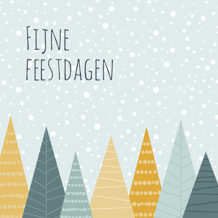 Kerstkaartje illustratieve kerstbomen - Kerstkaarten Kerstkaarten - Kerstkaartje illustratieve kerstbomen