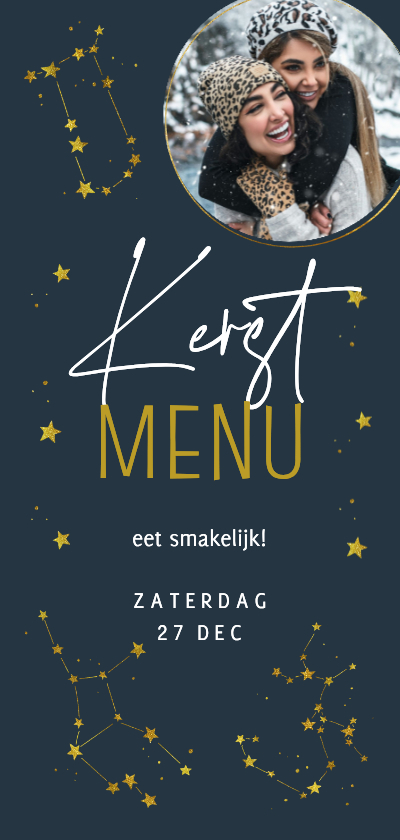 Kerstmenu astrologie en sterrenbeelden sterren in de nacht - Kerstkaarten Kerstkaarten - Kerstmenu astrologie en sterrenbeelden sterren in de nacht