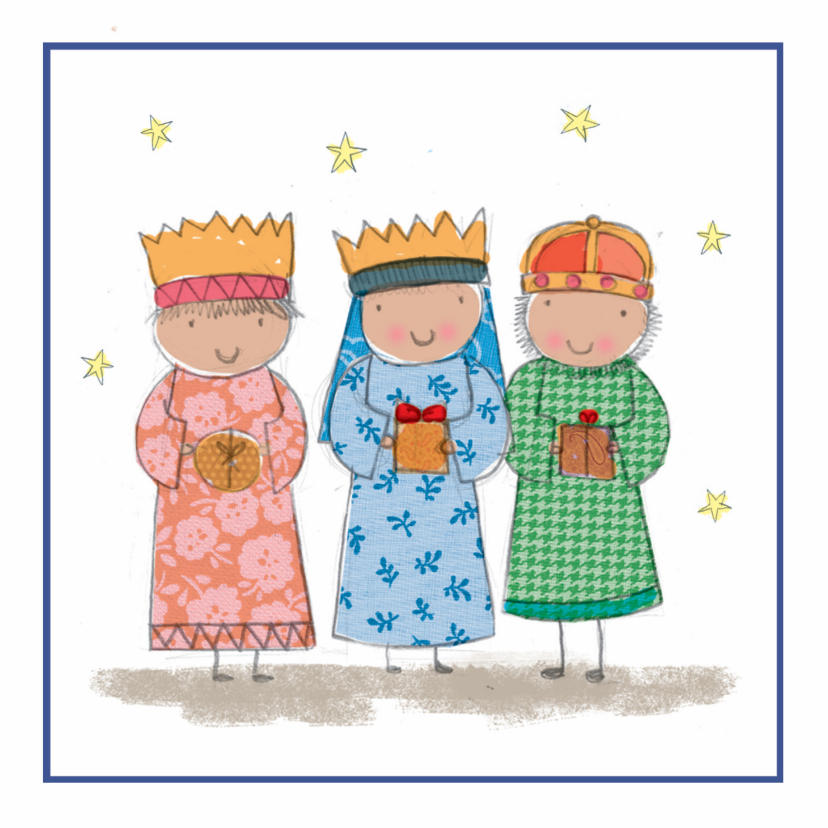 Kinderkerstkaart met drie koningen - Kerstkaarten Kerstkaarten - Kinderkerstkaart met drie koningen