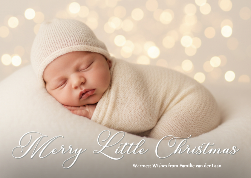 Klassiek fotokaartje merry little christmas grote foto - Kerstkaarten Kerstkaarten - Klassiek fotokaartje merry little christmas grote foto