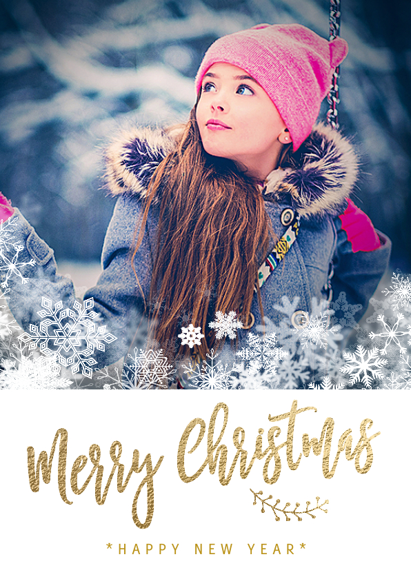 Klassieke foto kerstkaart sneeuw - Kerstkaarten Kerstkaarten - Klassieke foto kerstkaart sneeuw