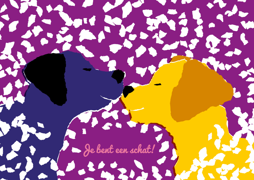 KNGF bedankkaart met twee liefdevolle hondjes - Kerstkaarten Kerstkaarten - KNGF bedankkaart met twee liefdevolle hondjes