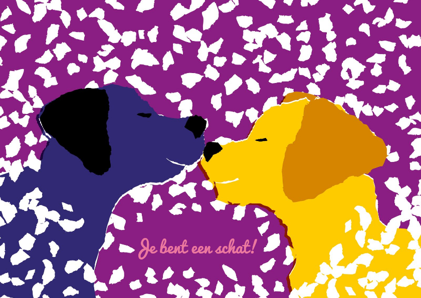 KNGF bedankkaart met twee liefdevolle hondjes - Kerstkaarten Kerstkaarten - KNGF bedankkaart met twee liefdevolle hondjes