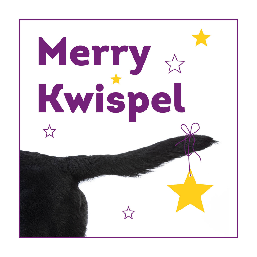 Kerstkaarten - KNGF kerstkaart merry kwispel