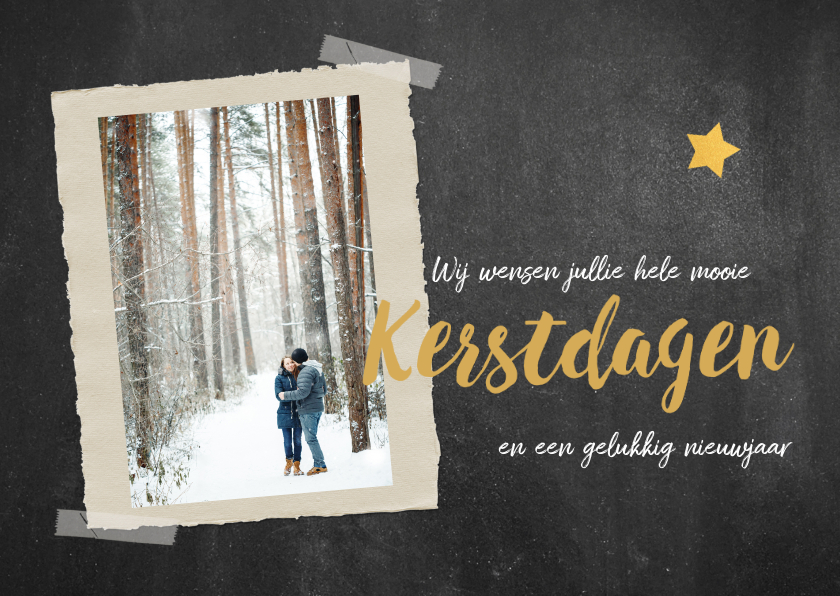 Krijtbord kerstkaart met foto - Kerstkaarten Kerstkaarten - Krijtbord kerstkaart met foto