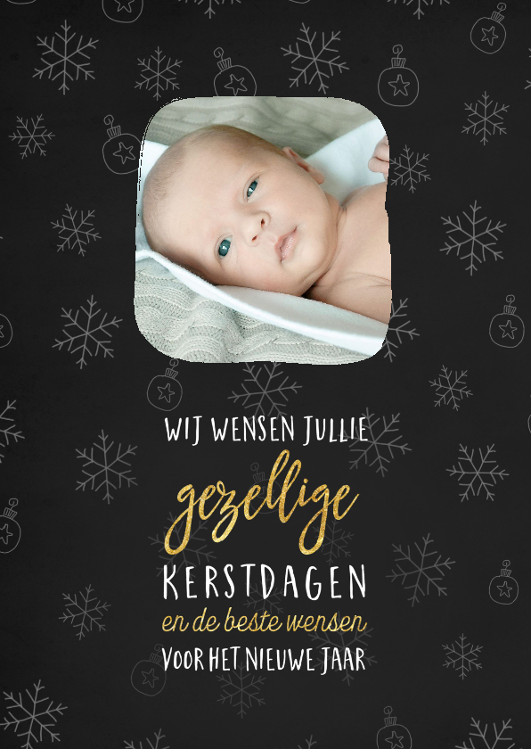 Krijtbord sneeuwvlokjes - Kerstkaarten Kerstkaarten - Krijtbord sneeuwvlokjes