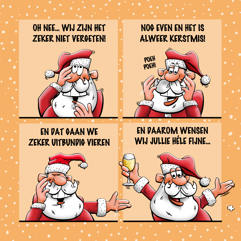 Leuke kerstkaart met grappige kerstman - Kerstkaarten Kerstkaarten - Leuke kerstkaart met grappige kerstman