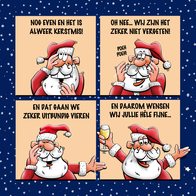 Leuke kerstkaart met grappige kerstmannetje - Kerstkaarten Kerstkaarten - Leuke kerstkaart met grappige kerstmannetje
