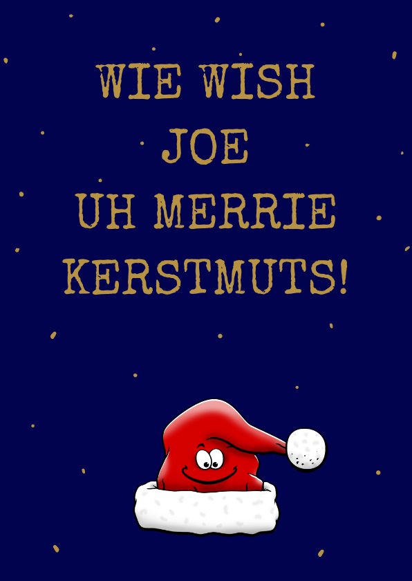 Kerstkaarten - Leuke kerstkaart met rendier en grappige kerstmuts