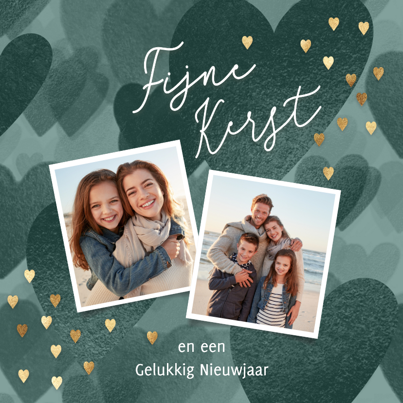 Lief kerstkaartje met foto's en hartjes - Kerstkaarten Kerstkaarten - Lief kerstkaartje met foto's en hartjes