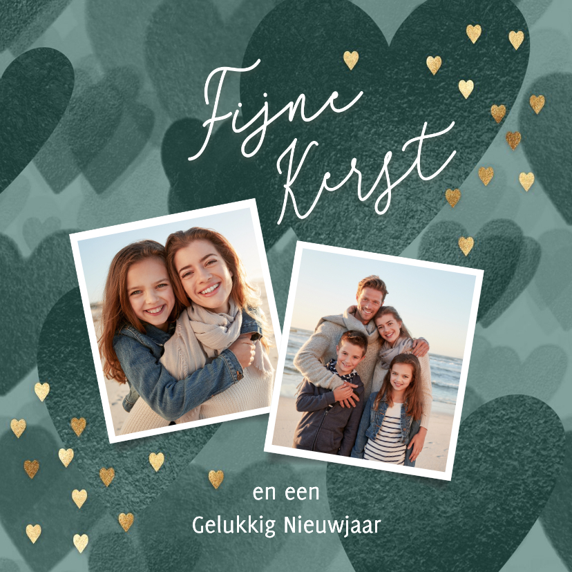 Lief kerstkaartje met foto's en hartjes - Kerstkaarten Kerstkaarten - Lief kerstkaartje met foto's en hartjes