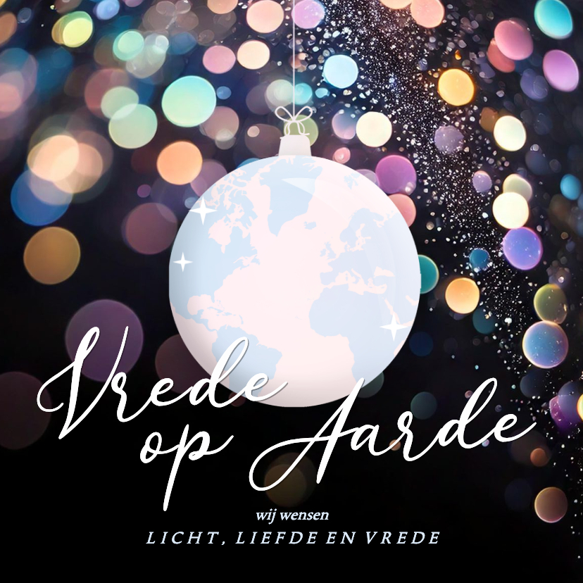 Liefdevolle kerstkaarten aardbol vrede op aarde - Kerstkaarten Kerstkaarten - Liefdevolle kerstkaarten aardbol vrede op aarde