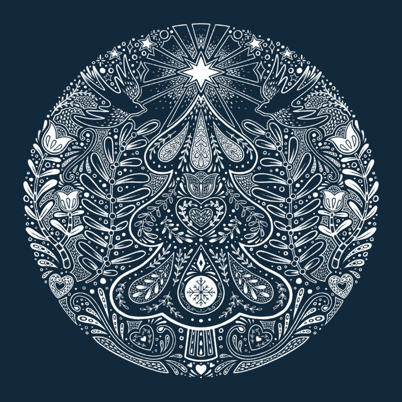 Linosnede kerstkaart - Kerstkaarten Kerstkaarten - Linosnede kerstkaart