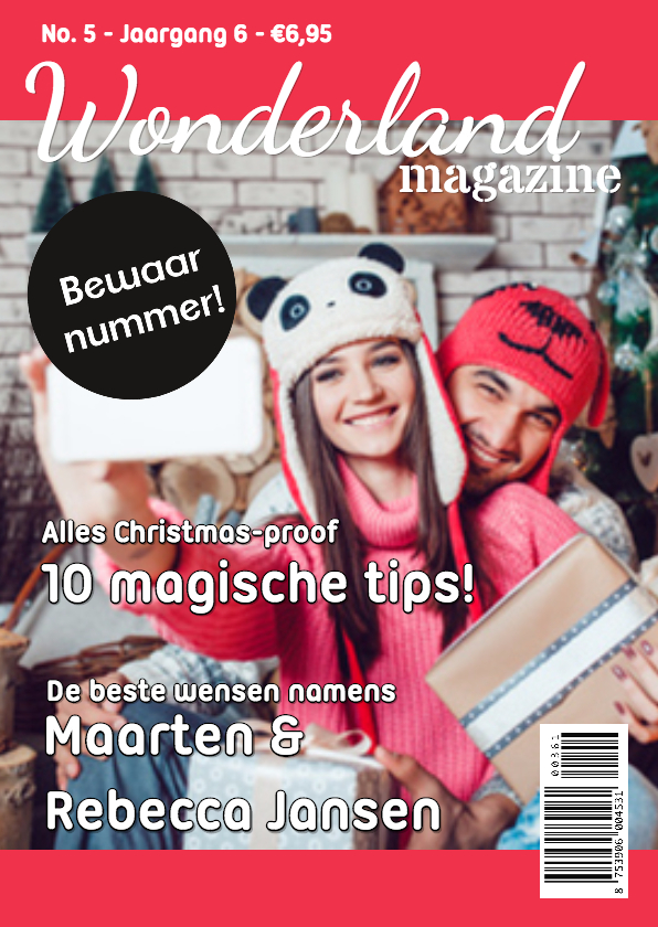 Magazine kerstkaart roze - DH - Kerstkaarten Kerstkaarten - Magazine kerstkaart roze - DH