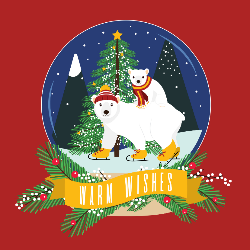Mama ijsbeer en haar jonkie wensen jullie fijne dagen toe - Kerstkaarten Kerstkaarten - Mama ijsbeer en haar jonkie wensen jullie fijne dagen toe