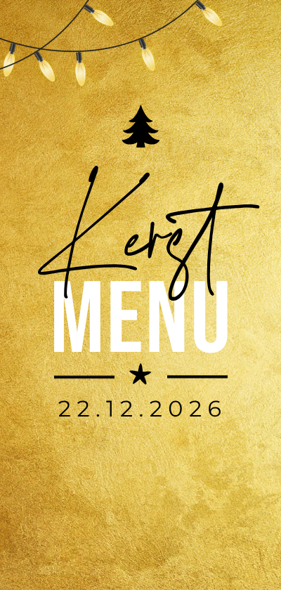 Menukaart goud VIP kerstmenu kerstdiner - Kerstkaarten Kerstkaarten - Menukaart goud VIP kerstmenu kerstdiner