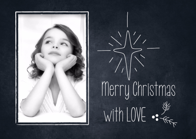 Merry Christmas-Chalkboard - Kerstkaarten Kerstkaarten - Merry Christmas-Chalkboard