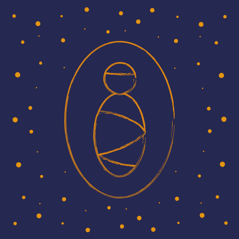 Kerstkaarten - Minimalistische kerstkaart met illustratie van baby Jezus