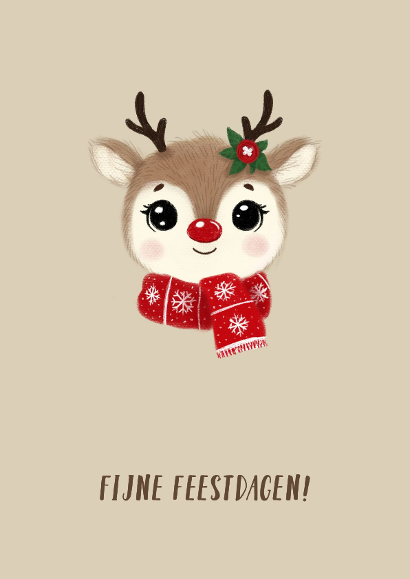Minimalistische kerstkaart met rendier - Kerstkaarten Kerstkaarten - Minimalistische kerstkaart met rendier