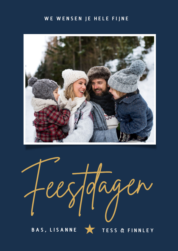 Minimalistische strakke kerstkaart met eigen foto en tekst - Kerstkaarten Kerstkaarten - Minimalistische strakke kerstkaart met eigen foto en tekst