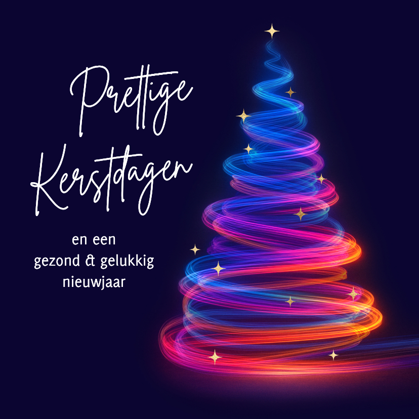 Moderne kerstkaart kerstboom licht sprankelend goud - Kerstkaarten Kerstkaarten - Moderne kerstkaart kerstboom licht sprankelend goud