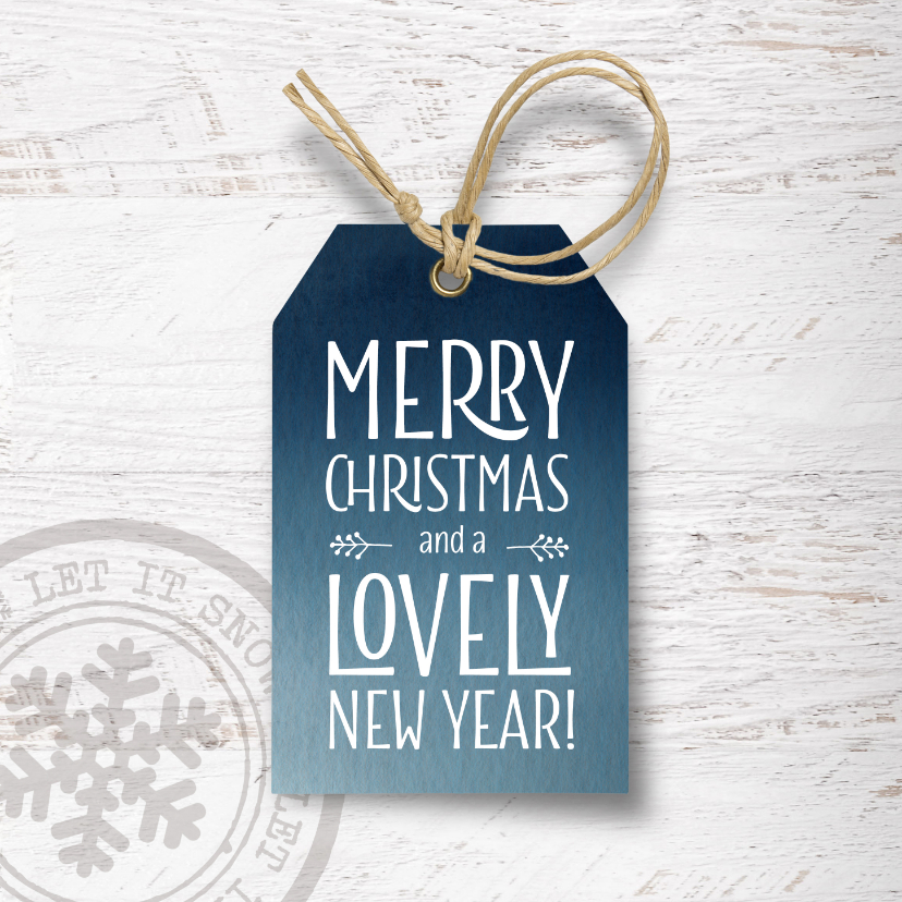 Moderne kerstkaart label hout - Kerstkaarten Kerstkaarten - Moderne kerstkaart label hout