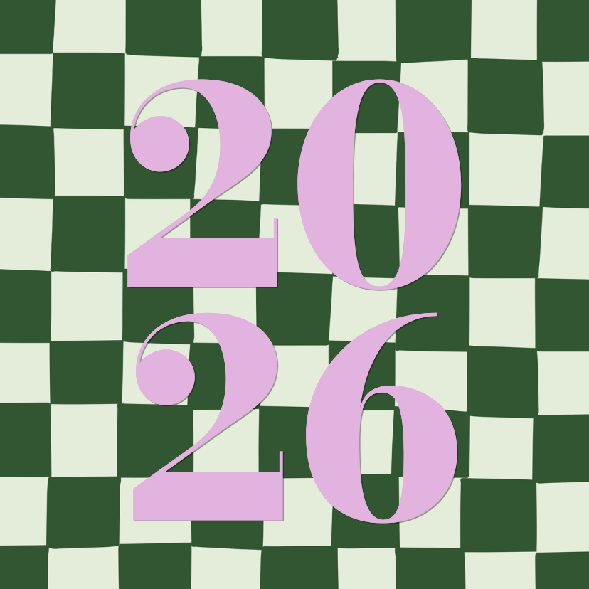 Moderne kerstkaarten met groene blokjes 2027 - Kerstkaarten Kerstkaarten - Moderne kerstkaarten met groene blokjes 2027