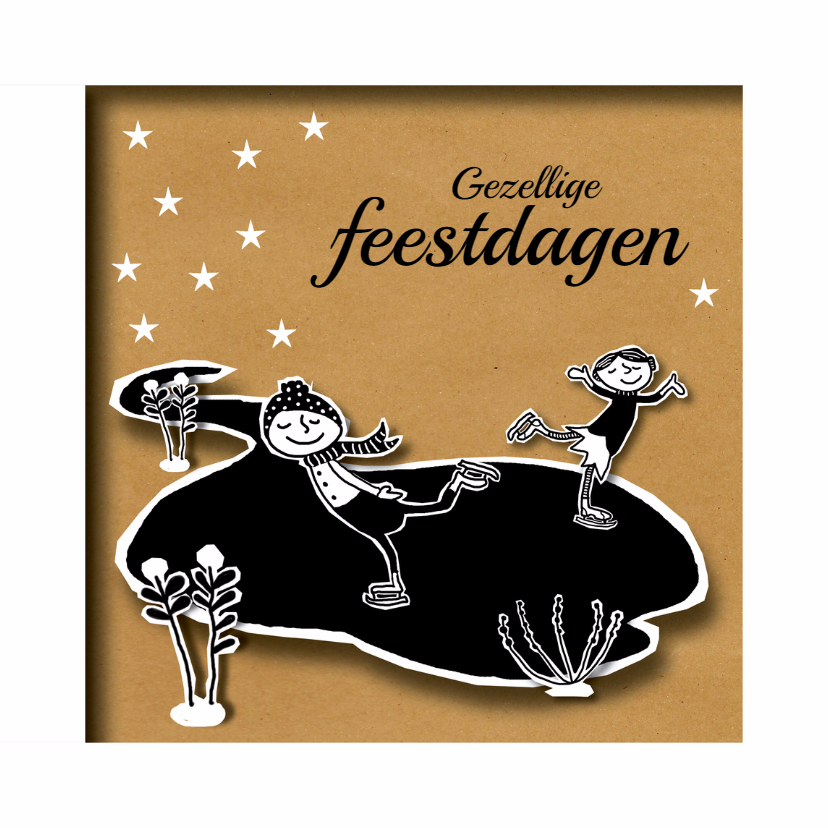 MW - Schaatsen op het ijs - Kerstkaarten Kerstkaarten - MW - Schaatsen op het ijs