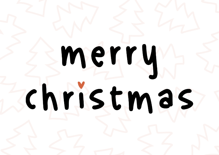 Nierstichting Merry Christmas met hartje en kerstboompjes - Kerstkaarten Kerstkaarten - Nierstichting Merry Christmas met hartje en kerstboompjes