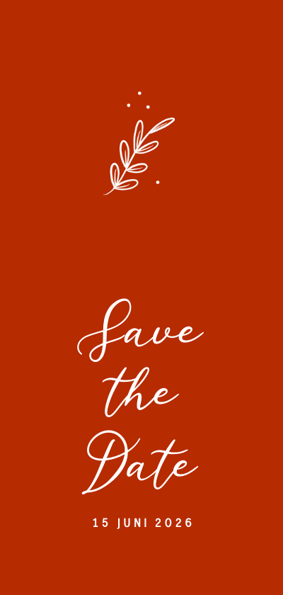 Nostalgische kerst save the date kaart met takjes in rood - Kerstkaarten Kerstkaarten - Nostalgische kerst save the date kaart met takjes in rood